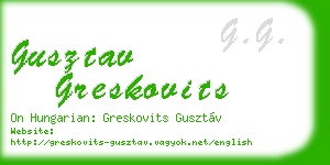 gusztav greskovits business card