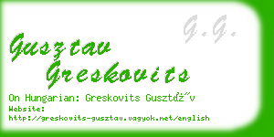 gusztav greskovits business card